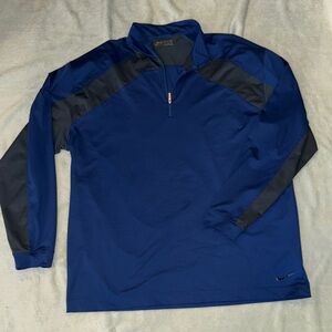 Nike Men's Blue and Grey 1/4 Zip